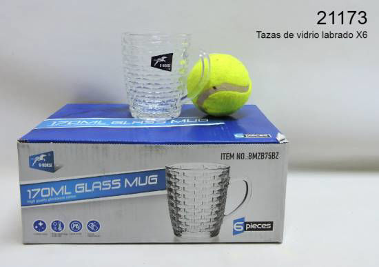 Imagen de TAZAS VIDRIO LABRADO X6 EN CAJA 5.24